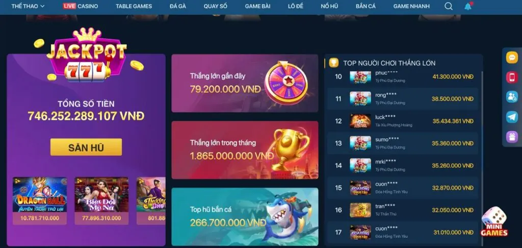 Tổng quan game Nổ Hũ tại VBET